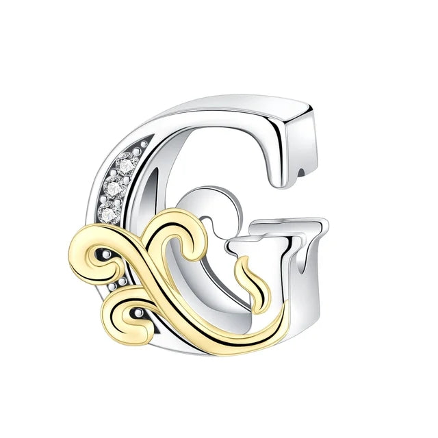 Gold Edge Letter G Charm