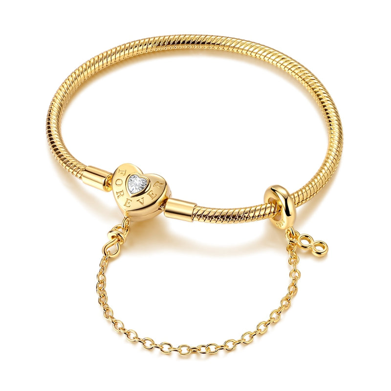 Gold Forever Safe Charm Bracelet
