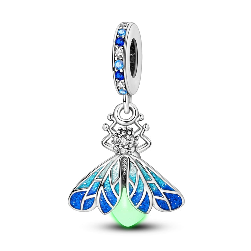 Blue Luminous Firefly Charm