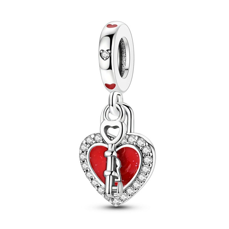 Valentine's Day Love Lock Key Charm