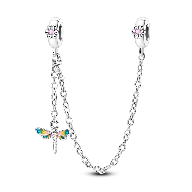 Spring Dragonfly Flower Safety Chain