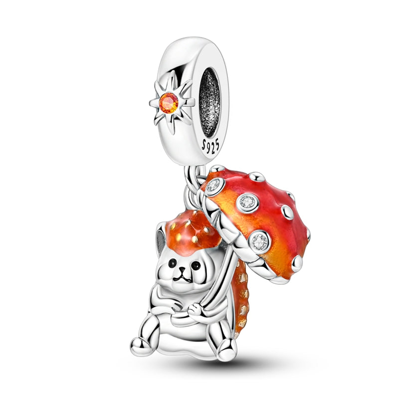 Spring Hedgehog and Mushroom Charm