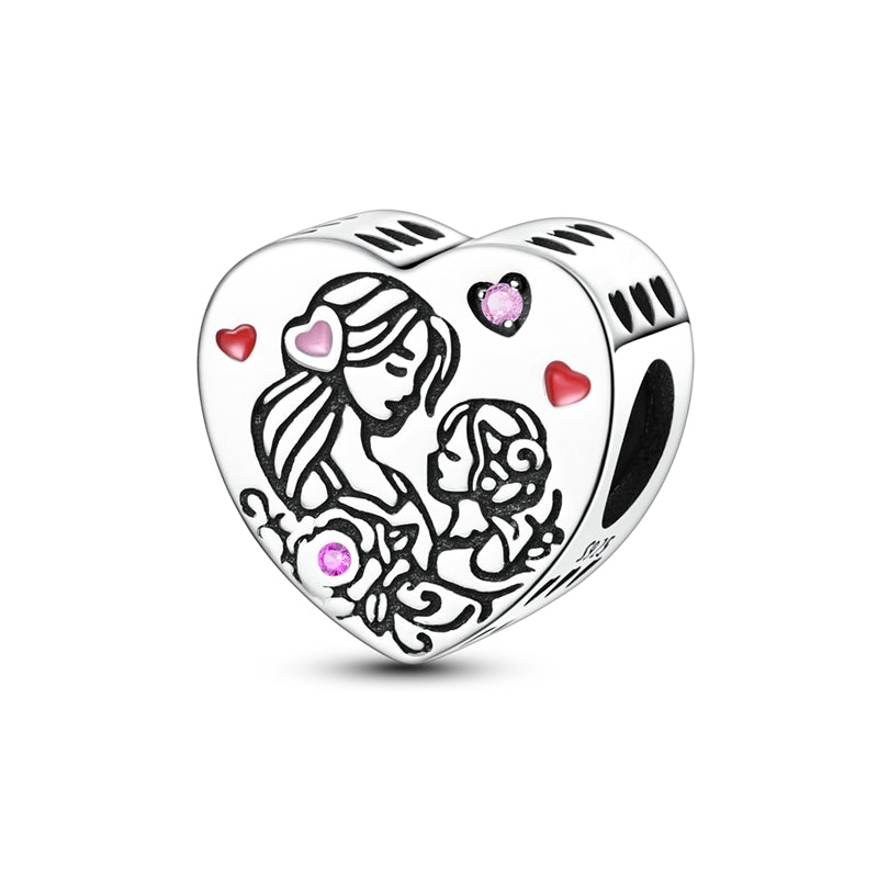 Mother's Day Mother and Daughter Hug Cartoon Charm