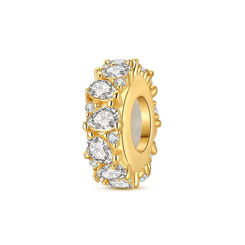 Gold Teardrop Zircon Rubber Plug Clip