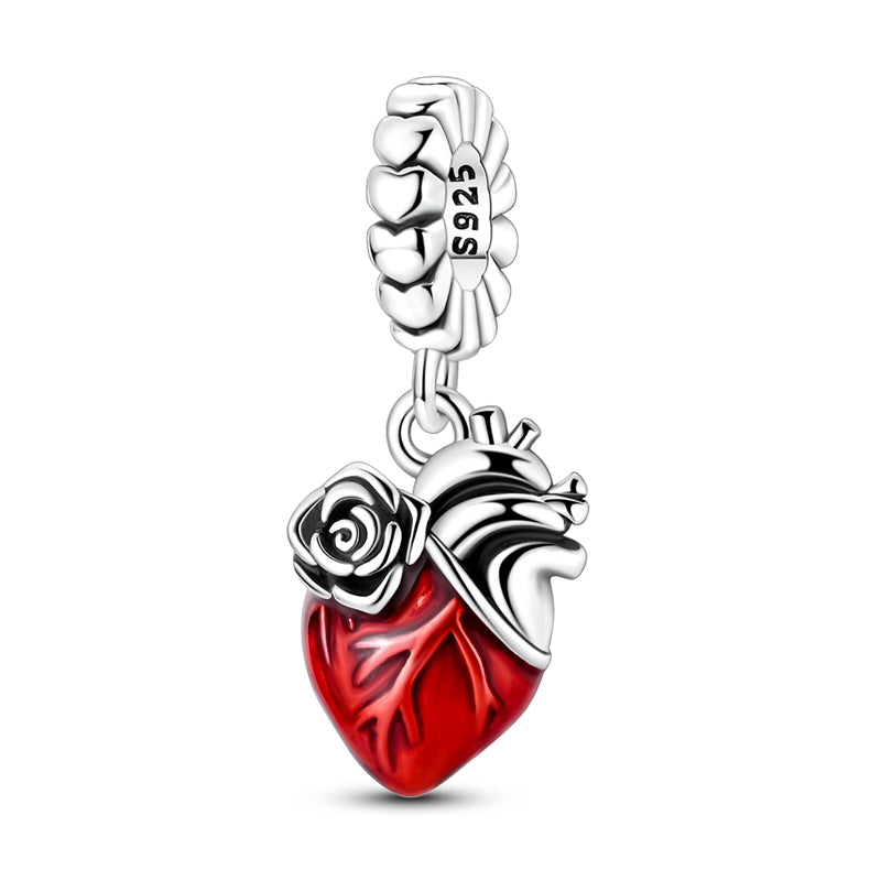 Rose Heart Charm