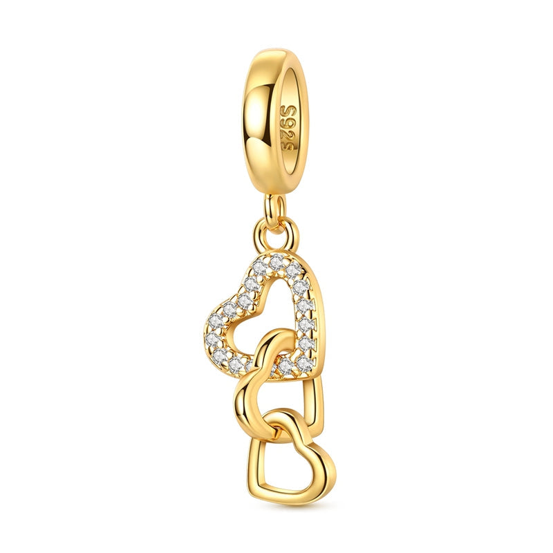 Gold Heart Tassel Charm