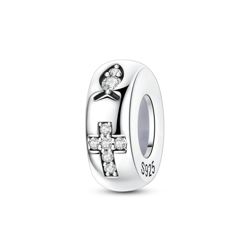 Jesus Fish Pattern Cross Plug Positioning Charm