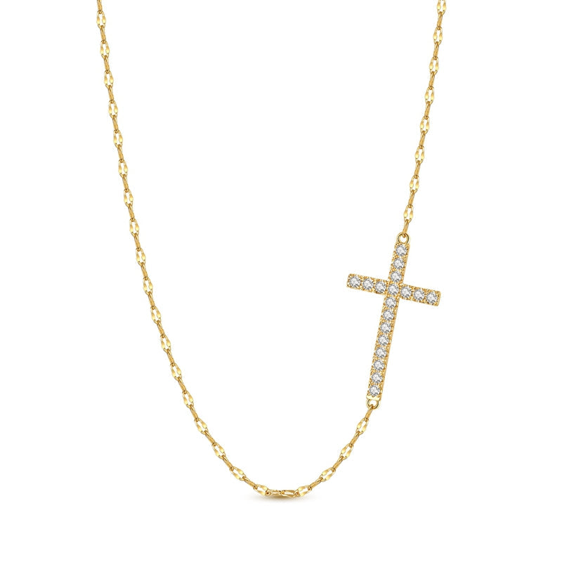 Sparkling Gold Cross Necklace