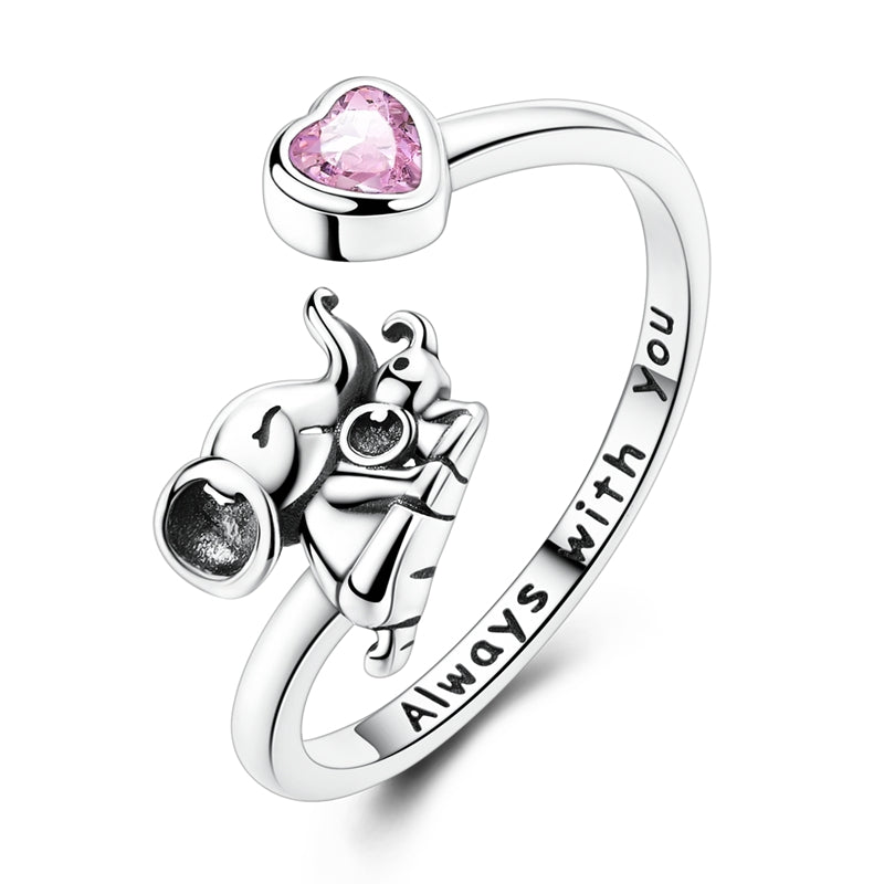 Mother's Day Elephant Parent-Child Open Ring