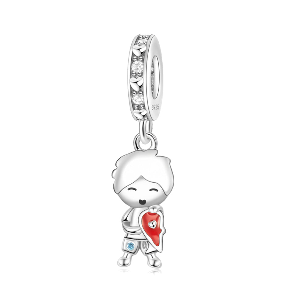 Boy Holding a Heart Charm
