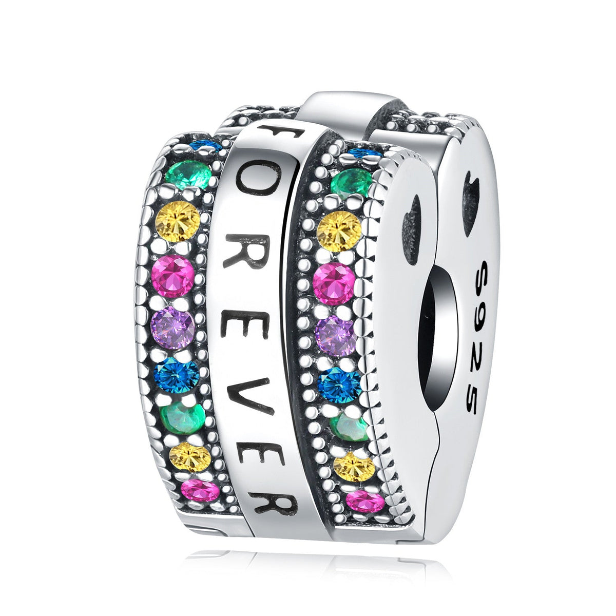Forever Love Color Zirconium Positioning Charm
