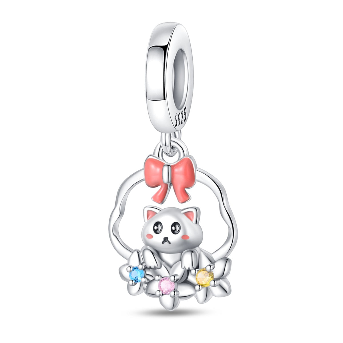 Creative Animal Flower Basket Cat Charm