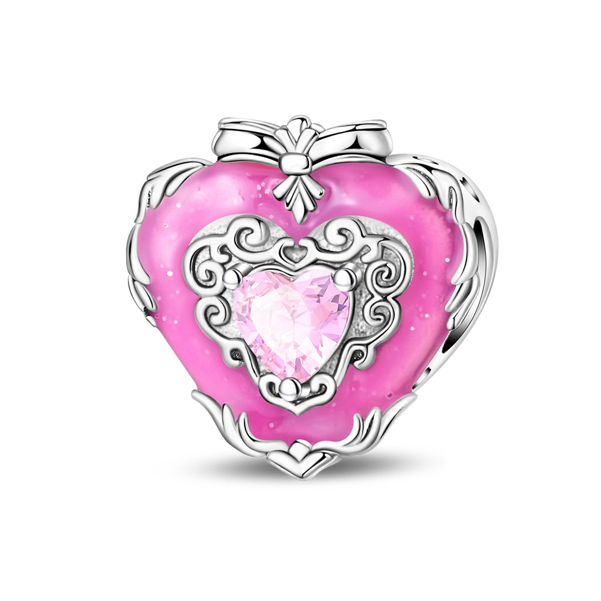 Baroque Retro Heart Charm