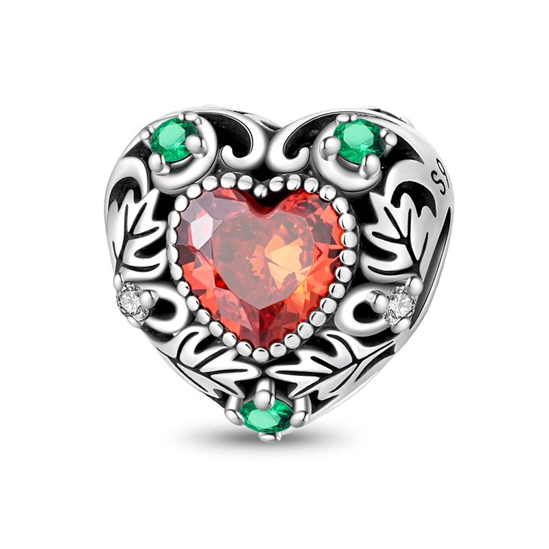 Maple Leaf Heart Charm