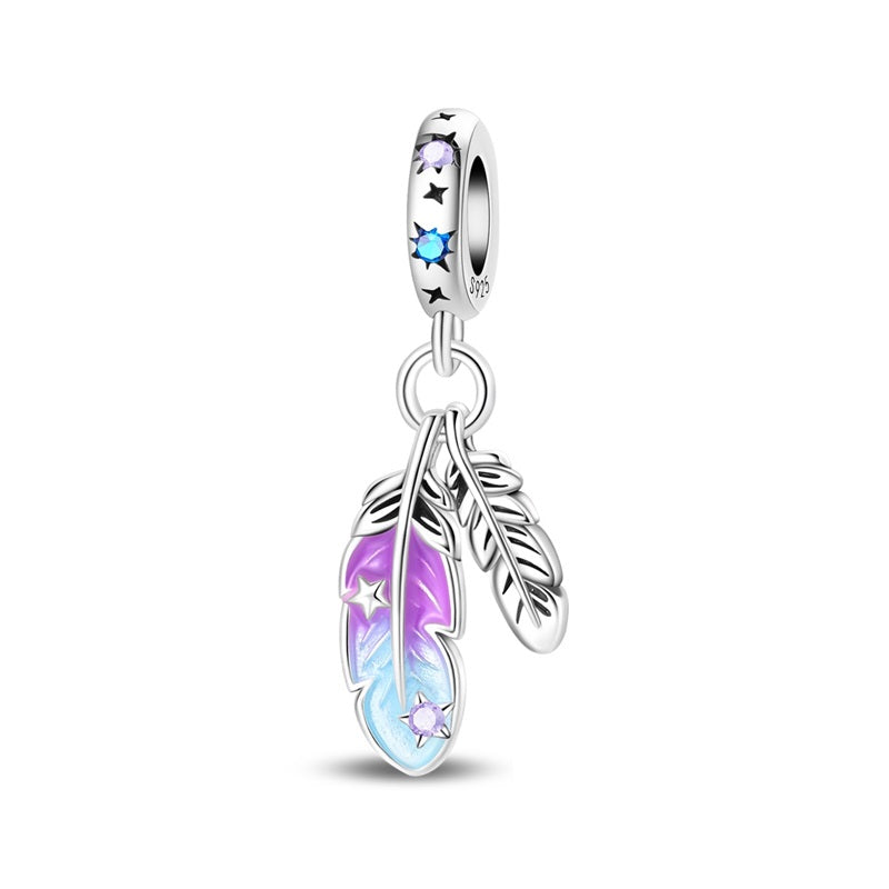 Colorful Feather Charm