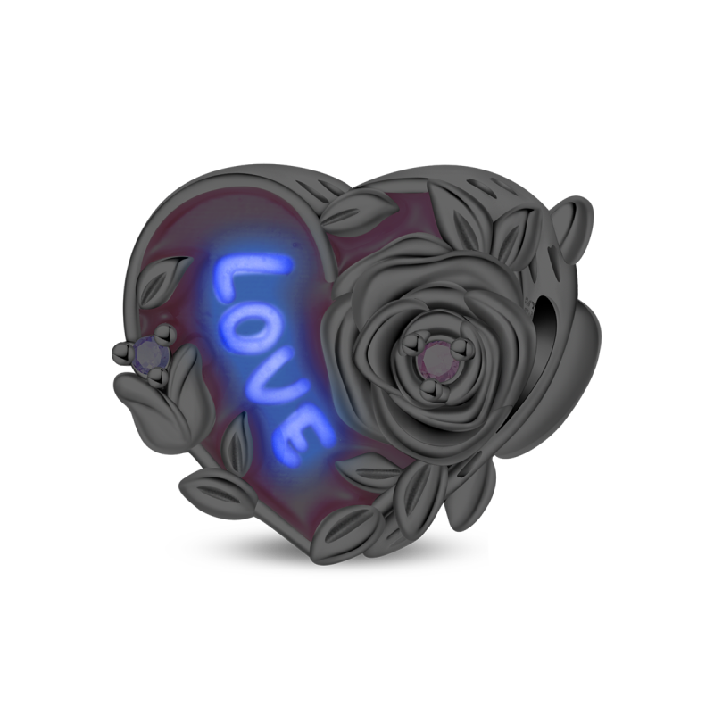 Luminous Love Rose Charm