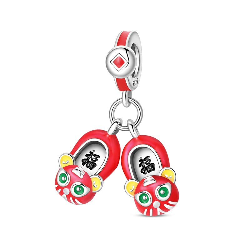 Chinese New Year Tiger Head Shoe Charm