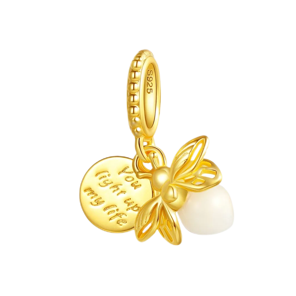 Gold Luminous Firefly Charm