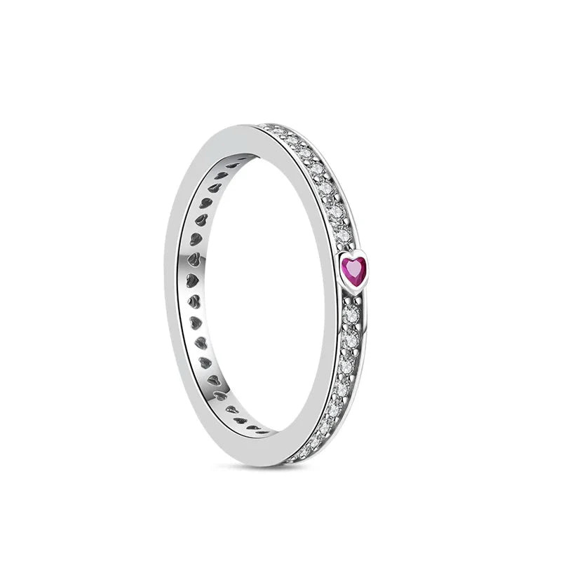 Heart Trail Sterling Ring