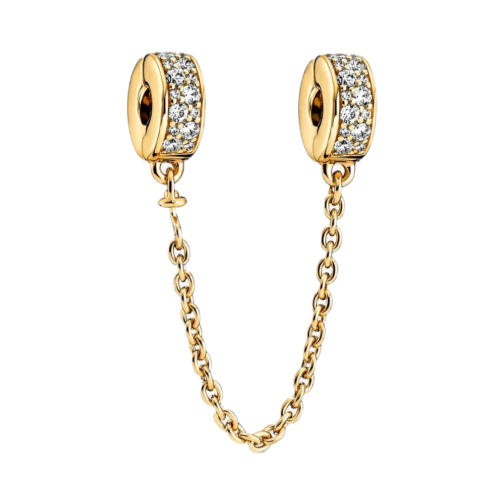 Gold Crystal Safety Chain