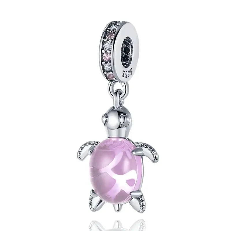 Purple Waved Turtle Charm