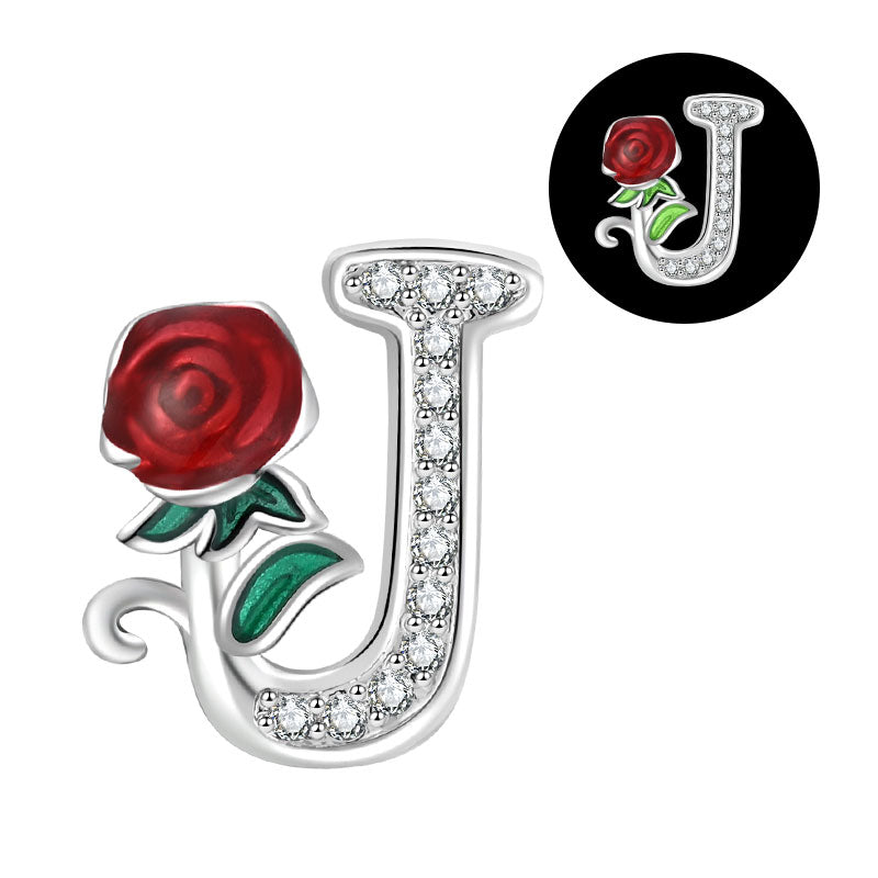 Luminous Rose Letter U Charm