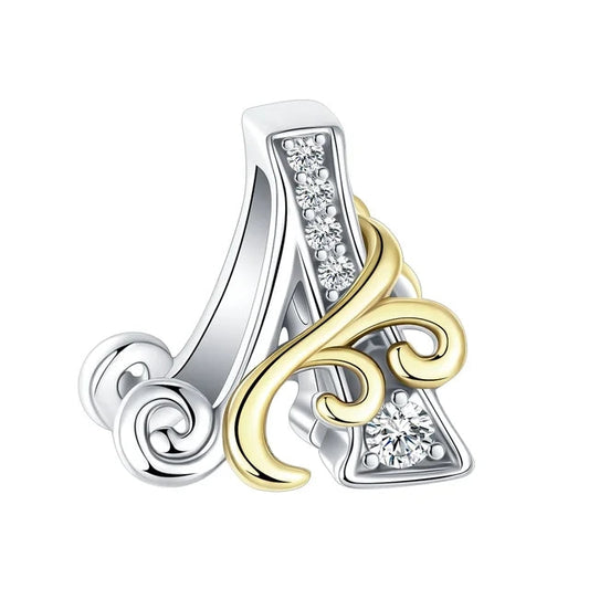 Gold Edge Letter A Charm