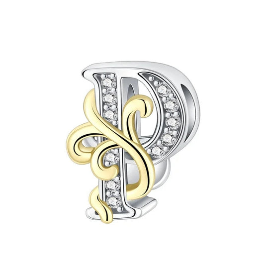 Gold Edge Letter P Charm