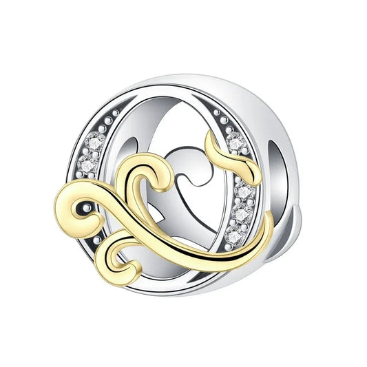Gold Edge Letter O Charm