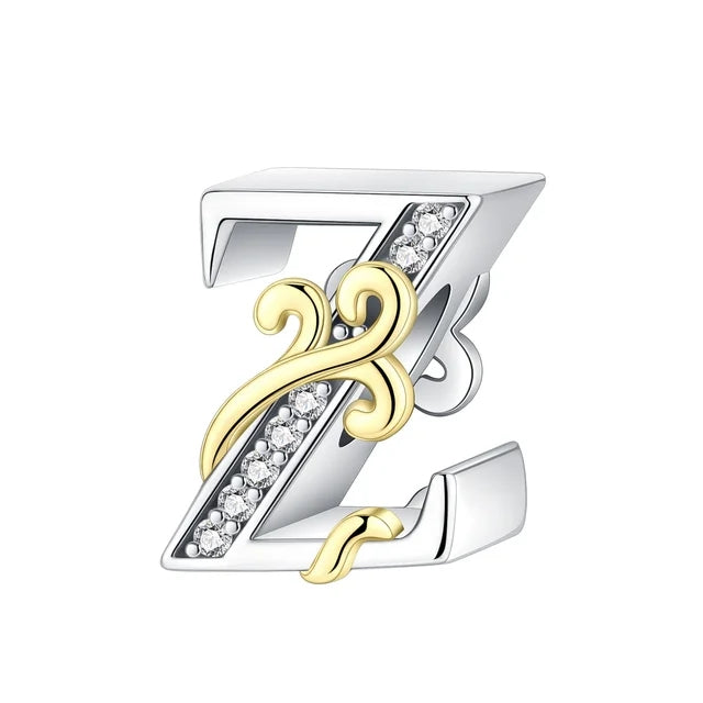 Gold Edge Letter Z Charm