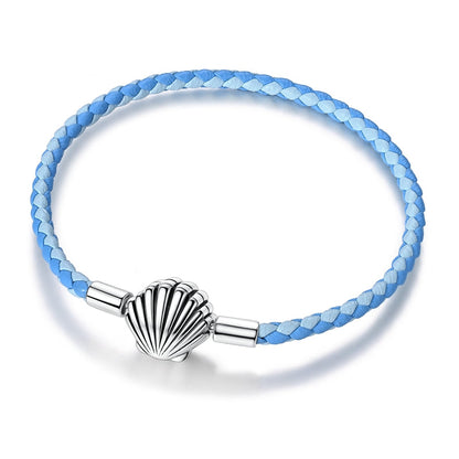 Summer Shell Blue Leather Bracelet