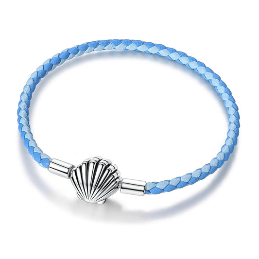 Summer Shell Blue Leather Bracelet