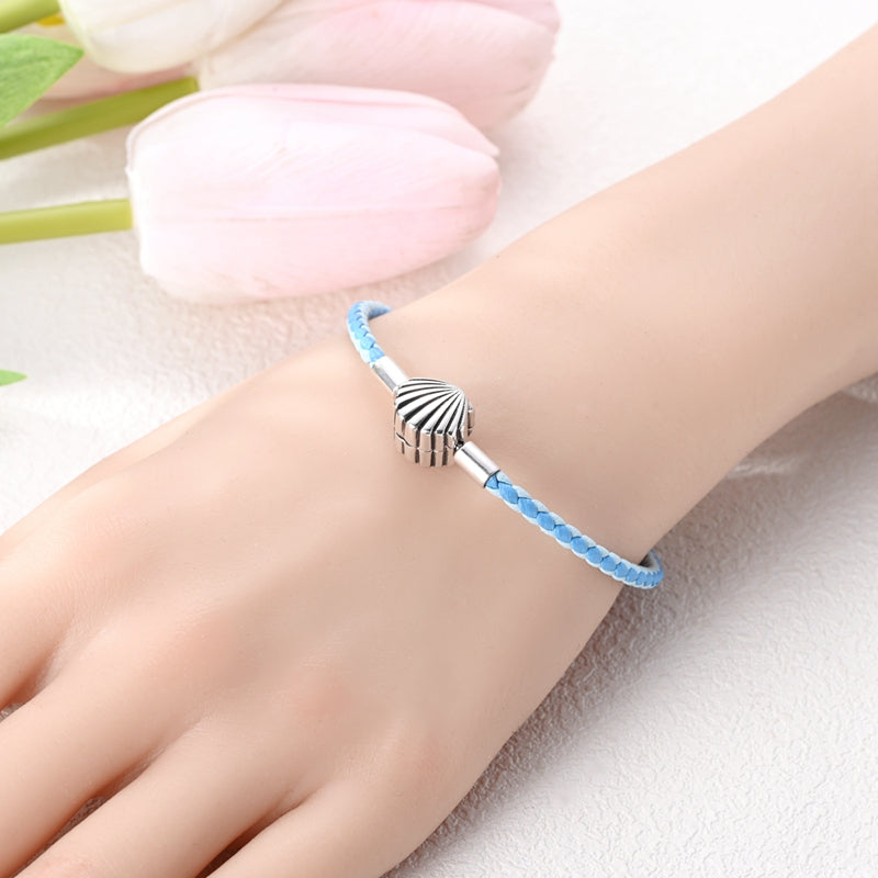 Summer Shell Blue Leather Bracelet