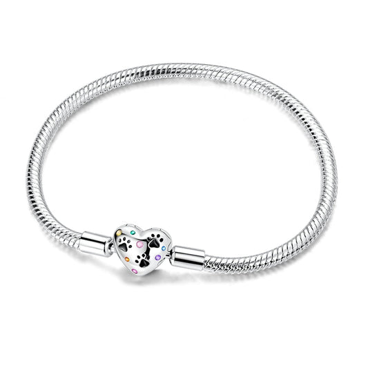 Colorful Bubble Paw Print Snake Bone Chain