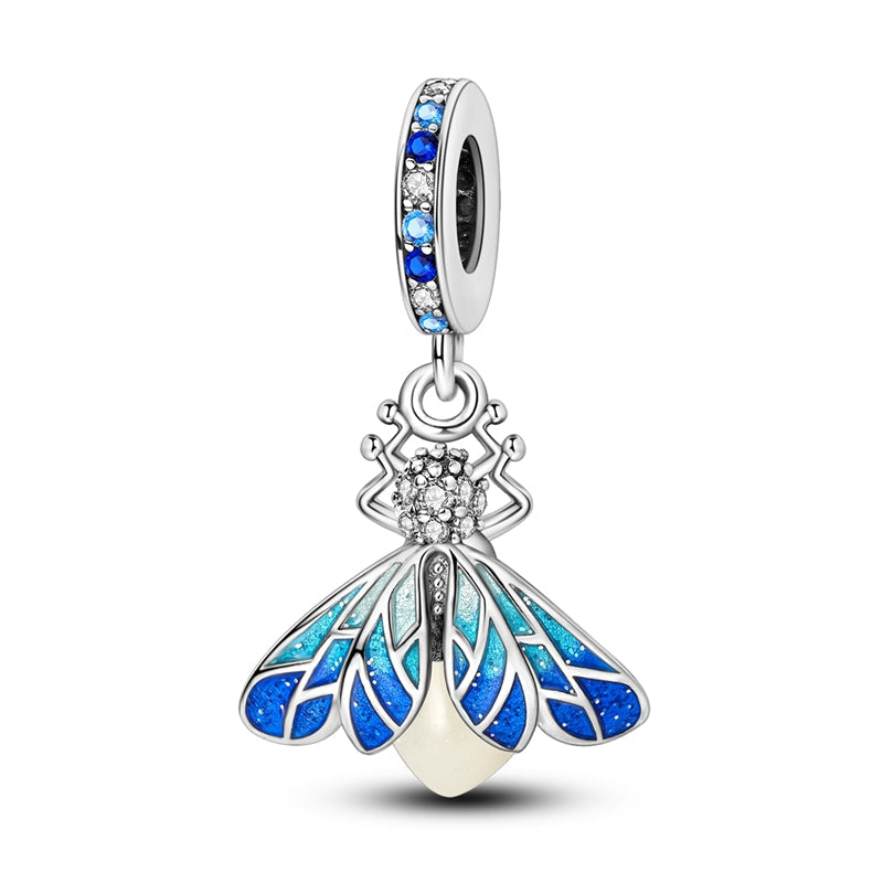 Blue Luminous Firefly Charm