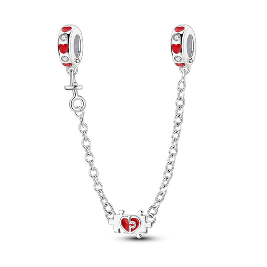 Valentine's Day Heart Puzzle Safety Chain