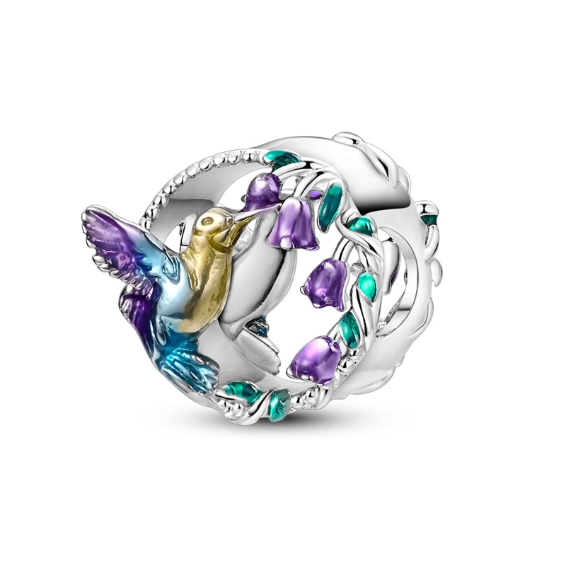 Spring Hummingbird and Lily of the Valley Charm