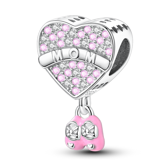 Mother's Day Bright Pink Heart Children's Shoes Charm