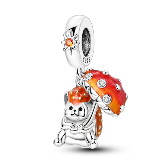 Spring Hedgehog and Mushroom Charm