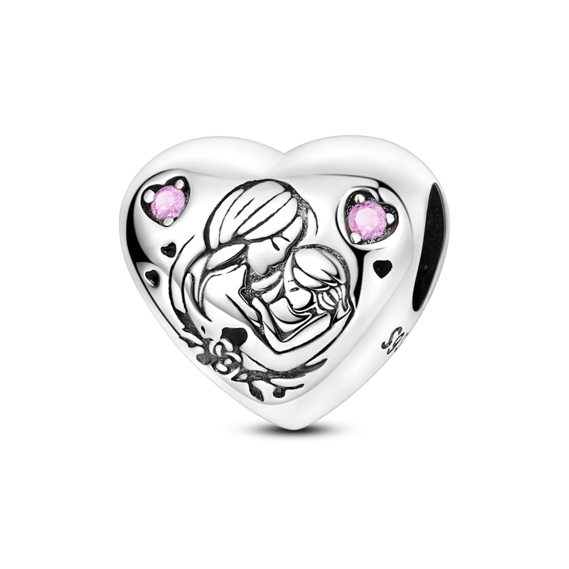 Mother's Day Mother and Daughter Hug Heart Charm