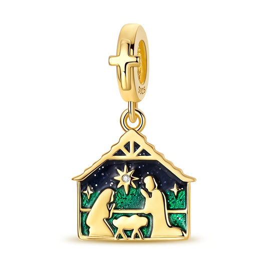 Golden Nativity Charm