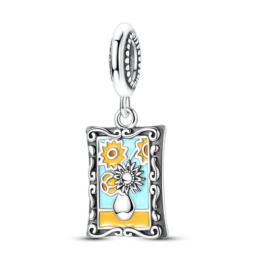 Sunflower Oil Painting Charm
