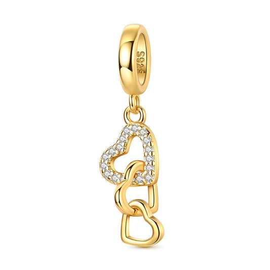 Gold Heart Tassel Charm