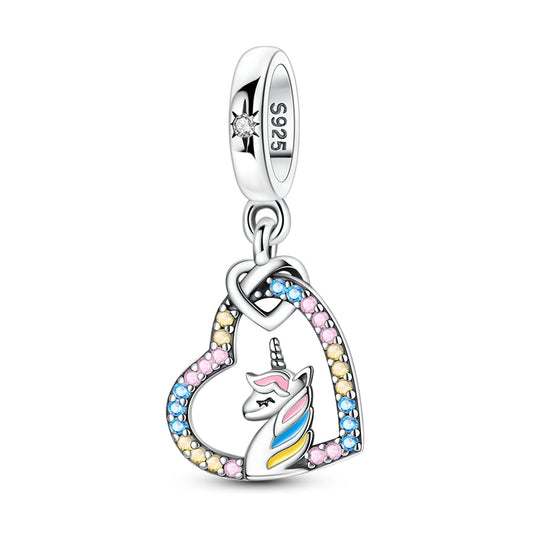 Heart Unicorn Charm