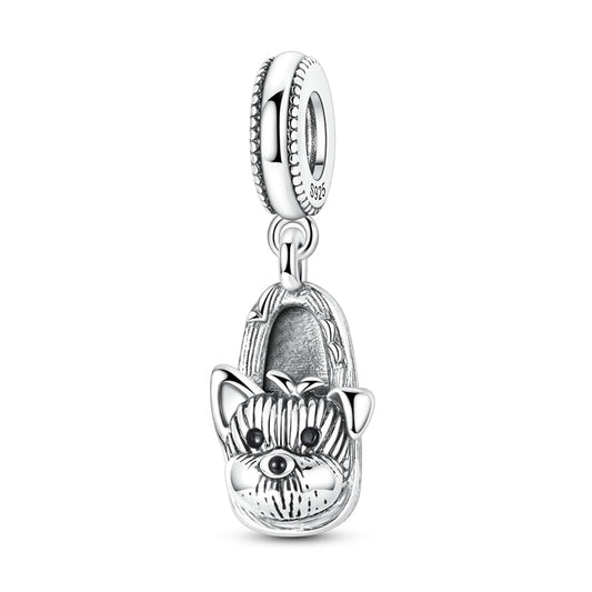 Winter Scribbled Puppy Fur Slippers Charm