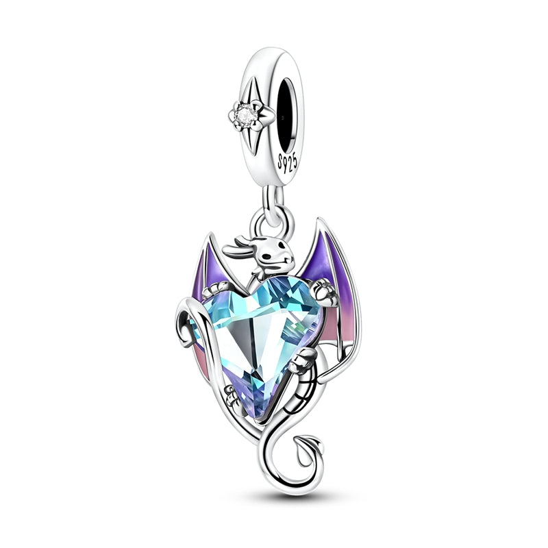 Dragon Holding Heart Charm