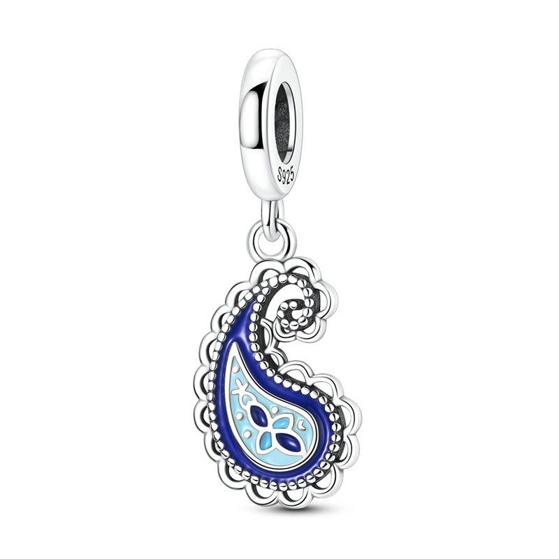 Spring Blue Paisley Charm