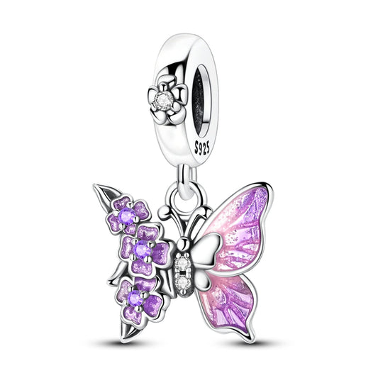 Spring Butterfly and Flower Charm