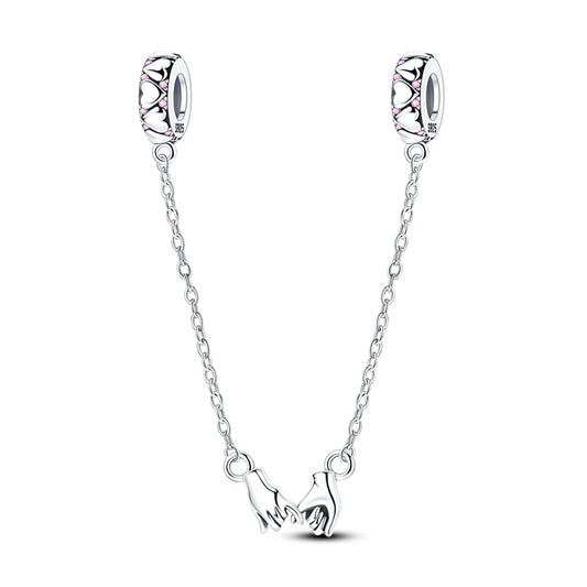 Valentine's Day Holding Hands Rubber Stopper Safety Chain