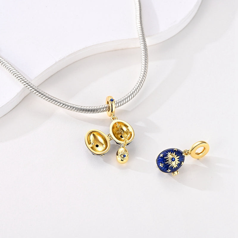 Gold Openable Eye Easter Egg Charm
